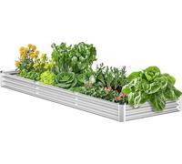 Bac à plantes surélevé en métal VEVOR, 3605 x 1205 x 285 mm, bac à plantes d'extérieur galvanisé pour la culture de légumes, de fleurs, d'herbes aromatiques et de succulentes, argenté