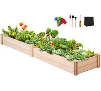 Bac à plantes surélevé VEVOR 240 x 60 x 25 cm Bac à plantes en bois de sapin Bac à légumes Bac à fleurs Bac à herbes aromatiques Bac à plantes de jardin Idéal pour la culture de légumes, fruits, herbe