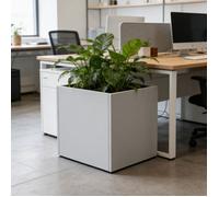 Bac à plantes Vaargel acier 60 x 60 x 60 cm beige ail