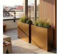 Bac à plantes Vaargel acier 82 x 90 x 30 cm marron