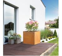 Bac à plantes Vaargel acier corten 50 x 50 x 50 cm rouille