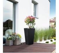 casa.pro Bac à Plantes Vaargel Jardinière avec Trou de Drainage Intégré Pot de Fleurs Extérieur et Intérieur en Toute Saison Résistant Jardin Balcon Terasse Acier 76 x 39 x 39 cm Noir