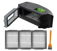 Bac à poussière de rechange avec vidange automatique pour Roomba i1+/i3+/i4+/i6+/i7+/i8+ & J Series + 3 filtres inclus Grande capacité Installation facile