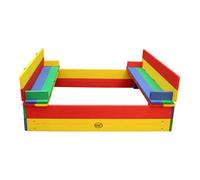 AXI Bac à sable Ella pour enfants multicolore en bois FSC avec couvercle & banc 100 x 95 cm