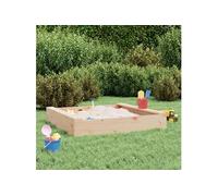 Bac à Sable avec Sièges, Jeu de Sable pour Enfants, Aire de Jeux pour Tout-petits Jardin Extérieur, Carré Bois de Pin 825030