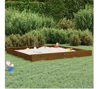 Bac à sable avec sièges marron miel carré bois de pin massif