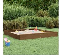 Bac à sable avec sièges marron miel carré bois de pin massif