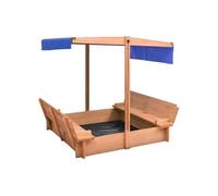 vidaXL Bac à sable avec toit Bois de sapin 112x112x112 cm Brun G