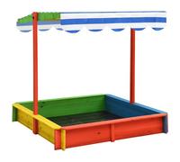 Bac À Sable Avec Toit Réglable Bois De Sapin Multicolore Uv50 Vidaxl Vidaxl