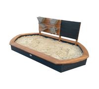 Bac à sable - AXI - Joey - Bois FSC - Ovale 158 x 91 x 57 cm - Mur de jeu avec tableau à craie