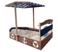 Bac À Sable Bateau, Dinette, Bois Fsc, Anthracite/Brun,160x100x110 Cm