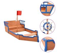 Bac à sable bateau pirate Bois de sapin 190x94,5x101 cm vidaXL