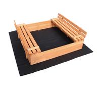 Bac à sable Couvercle Repliable 2 bancs intégrés 980x980x200 mm Bois d'épicéa