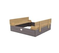 AXI Ella Bac à Sable Enfant Gris - 100 x 95 cm | Bac à Sable pour Enfants en Bois FSC avec Couvercle & Banc