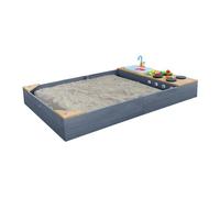 Bac à sable en bois avec banc et cuisine de jeu - AXI Kelly - Gris et marron