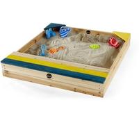 - Bac à sable en bois avec coffre de rangement intégré
