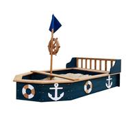 AXI Doris bac à Sable, bac à Sable Bateau en Bois - 153 x 90 x 100 cm, Bateau bac à Sable, gouvernail de Bateau Rotatif sur Le mât | Bâche et Toile de Fond incluses, bac à Sable comme Bateau