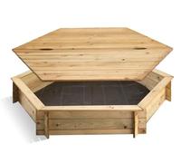 Bac à sable en bois hexagonal avec couvercle 180 cm