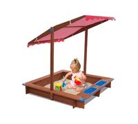 Bac à sable en bois massif avec vous pouvez régler la hauteur et le tapis de sol en PVC - Bac à sable en bois - Jouet de sable pour enfants - Paradis des enfants pour arrière-cours, jardins,