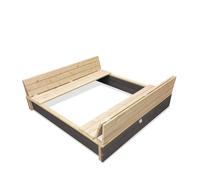 Bac À Sable En Bois Pour Jardin Enfant 136x132cm Gris TU