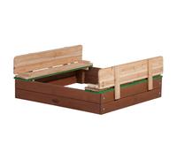 AXI Ella Bac à Sable Enfant - 100 x 95 cm | Bac à Sable pour Enfants en Bois avec Couvercle marron & Vert