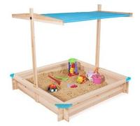 Bac À Sable Kids Bois Avec Toit Ouvrant Bleu