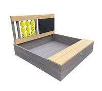 AXI Bac à sable Kitty - banc, rangement, couvercle - Anthracite/Marron 100x100 cm
