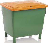 Bac à sable L945xl725xH930mm 400l HD-PE vert/orange sans goulotte de prélèvement