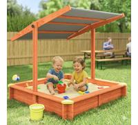 Bac à sable max 140x140 cm en bois avec toit uv50