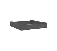 Bac à sable - - Modèle carré - Bois de pin massif - 111x111x20 cm - Gris