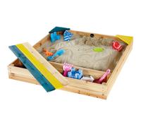 - Bac à sable en bois avec coffre de rangement intégré
