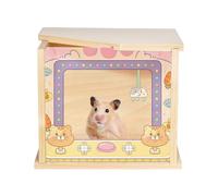 Bac À Sable Pour Hamster - Abattant De Toilette Pour Petits Animaux En Bois Et Acrylique | Décoration D'enceinte De Cachette Visible - Boîte À Creuser Pour Rongeurs Tels Que Les Souris Chinchillas Ave