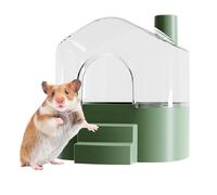 Bac à sable pour hamster, grand bac à sable transparent, 18,5 x 17,6 x 17,2 cm, bain pour petits animaux et zone de jeu, nettoyage de l'espace de couchage pour se cacher, explorer l'habitat