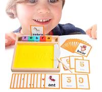 Bac à Sable pour - Plateau d'écriture en Sable en Bois pour Tracer des Lettres, Apprendre à Dessiner | Plateau éducatif en Sable avec Stylo pour d'âge préscolaire, Pratique de fo