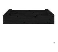 Bac à sable - vidaXL - 111x111x20 cm - Bois de pin massif - Extérieur - Mixte Noir G