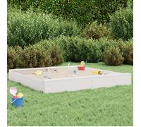 vidaXL Bac à sable avec sièges Carré 160x160 cm Bois de pin massif Blanc