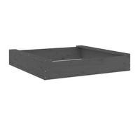 Bac à sable - vidaXL - Modèle carré - Bois de pin massif - 111x111x20 cm - Gris