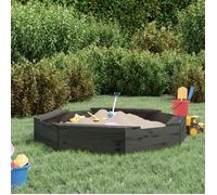Bac à sable - VIDAXL - Octogone - Bois de pin massif - 111 x 111 x 20 cm - Pour enfants 2-8 ans Gris G