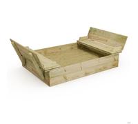 Bac à sable WICKEY Flippey en bois avec couvercle rabattable et banc - 110x165 cm - 5 ans de garantie*