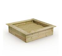 Wickey Bac à sable King Kong en bois 120x120 cm avec rebord d’assise – 5 ans de garantie