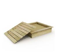Bac à sable WICKEY King Kong en bois avec rebord d’assise et couvercle amovible - 145 x 145 cm- 5 ans de garantie*