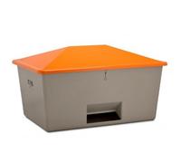 Bac à sel PFV 2 200 litres avec ouverture d'écoulement - Pour sable, sel, granulats, absorbant - CEMO - 7440