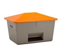 Bac à sel PFV 550 litres avec ouverture d'écoulement - Pour sable, sel, granulats, absorbant - CEMO - 10834