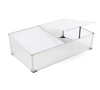 Bac à semis avec couvercle divisé - 120 x 80 cm - Petite serre cloche avec toit incliné - En polycarbonate - Pour potager