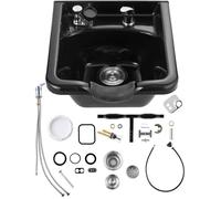 Bac à shampoing - bac de lavage noir en plastique ABS pour les salons de coiffure et les spas, idéal pour le lavage des cheveux et les applications de beauté