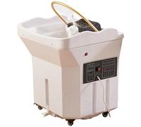 Bac À Shampoing De Salon,Équipement De Spa Japonais Pour La Tête Avec Réservoir De Stockage D'eau De 60 Litres,Bassin À Shampoing Thermostatique Portable À Circulation D'eau(White,Style1)
