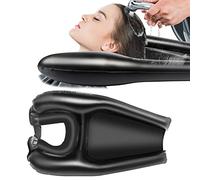 Bac a Shampoing Domicile Coiffure Lave Tete, pour Laver Les Cheveux Lavage en PVC pour Handicapées Enceintes Enfants Personnes Âgées Blessées Alitées, Noir