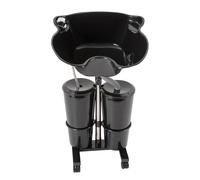 Bac a Shampoing Domicile,Shampooing Portable Lavabo Coiffeur Lavabo Mobile Réglable en Hauteur avec 2x10L Seaux avec Drain et Douchette,Pour Salons de Beauté, Spas