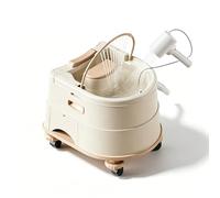 Bac à Shampooing Portable Head Spa avec Chauffage Constant Lave Tête pour Personne Alitée Chausse Pied Réglable en Hauteur Douchette sans Fil Cream Beige