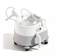 Bac à Shampooing Portable pour Lit, Lave-Tête Réglable en Hauteur avec Roulettes et Drainage, Équipement Spa Capillaire pour Personnes Âgées, Femmes Enceintes Off-White